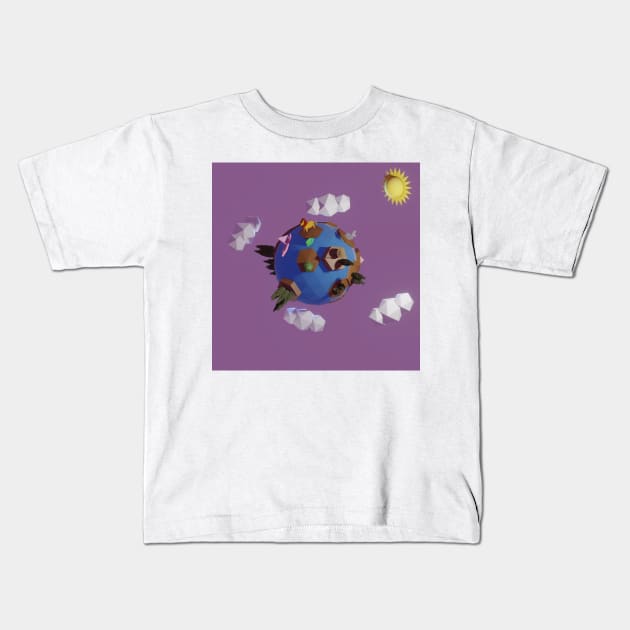 Blue world purple sky Kids T-Shirt by oscargml